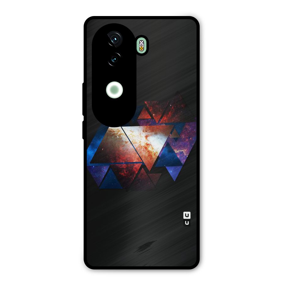 Fire Galaxy Triangles Metal Back Case for iQOO Z9s