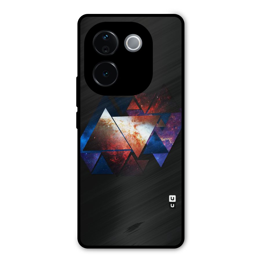 Fire Galaxy Triangles Metal Back Case for iQOO Z9s Pro