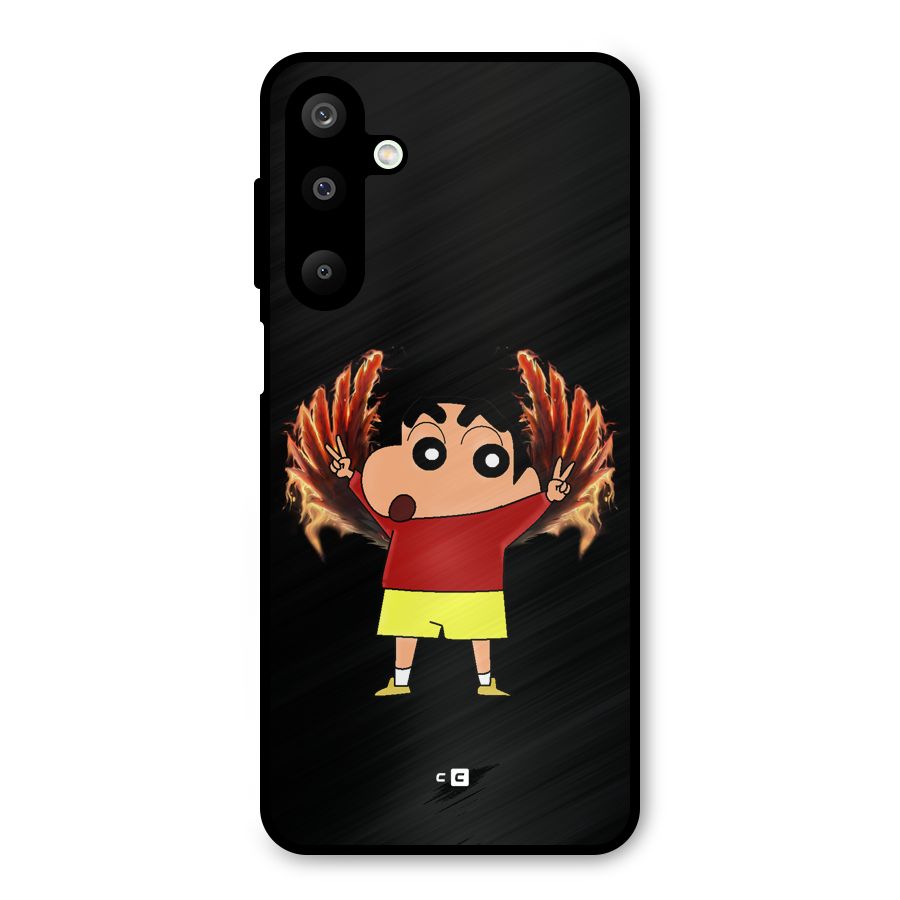 Fire Shinchan Metal Back Case for Galaxy M16