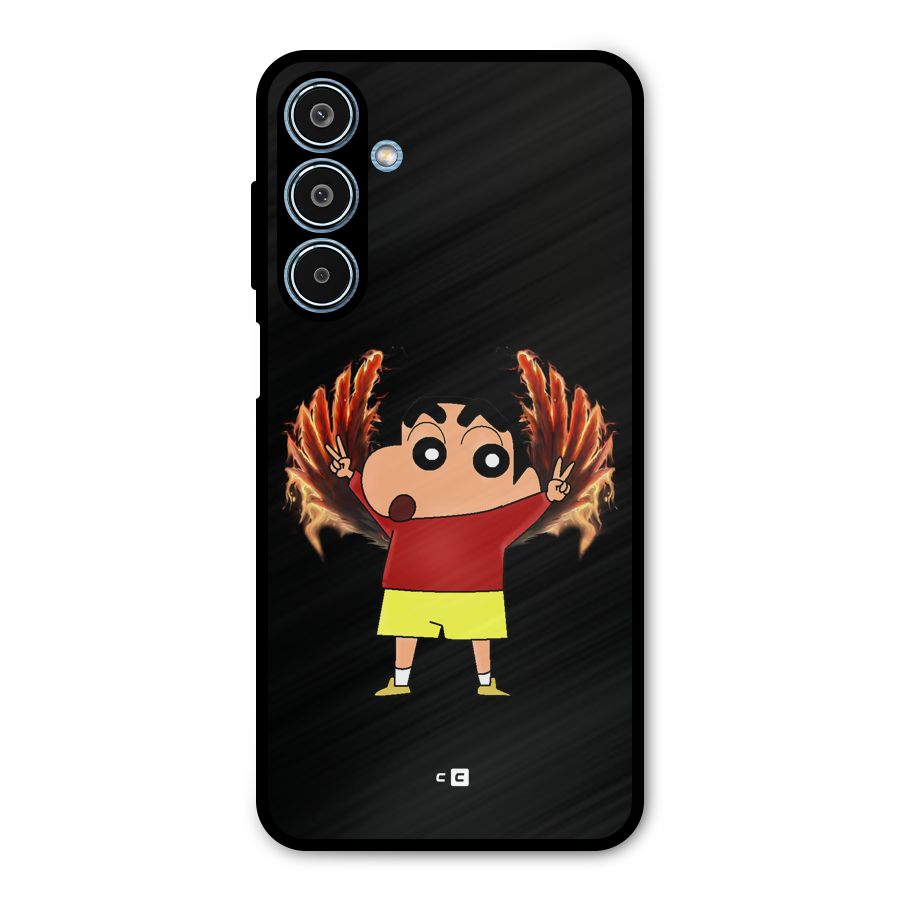 Fire Shinchan Metal Back Case for Galaxy M35