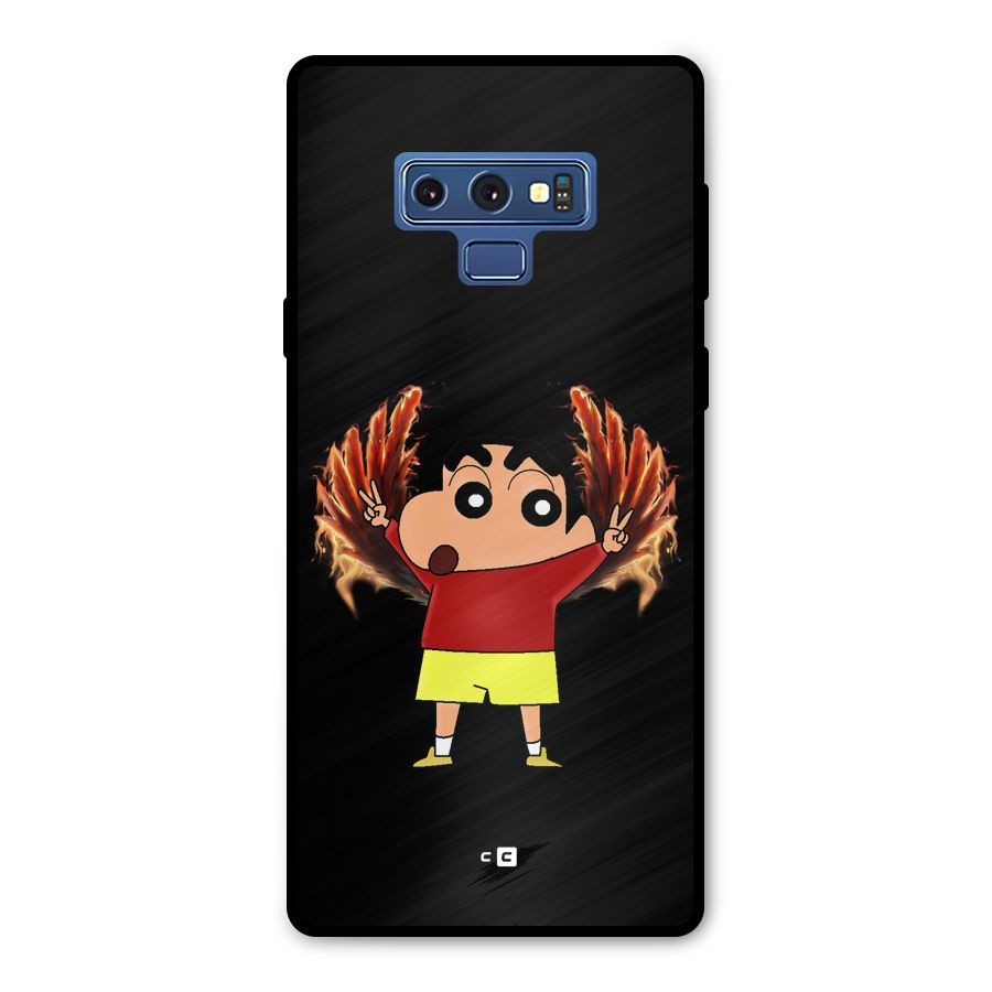 Fire Shinchan Metal Back Case for Galaxy Note 9