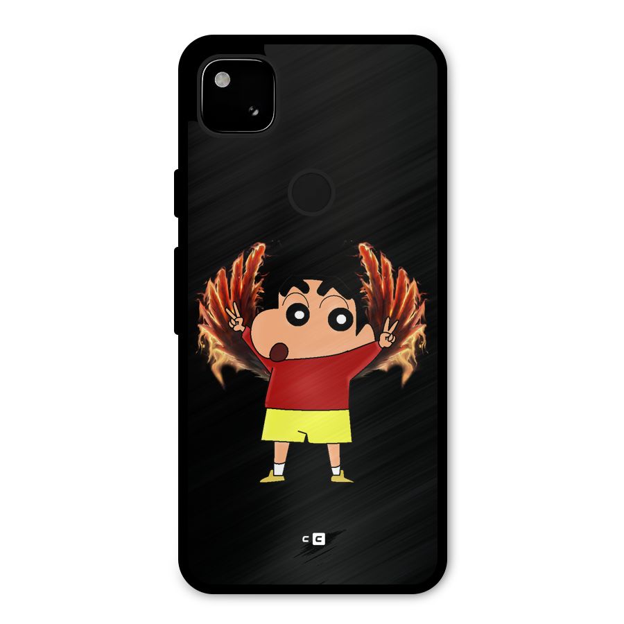 Fire Shinchan Metal Back Case for Google Pixel 4a