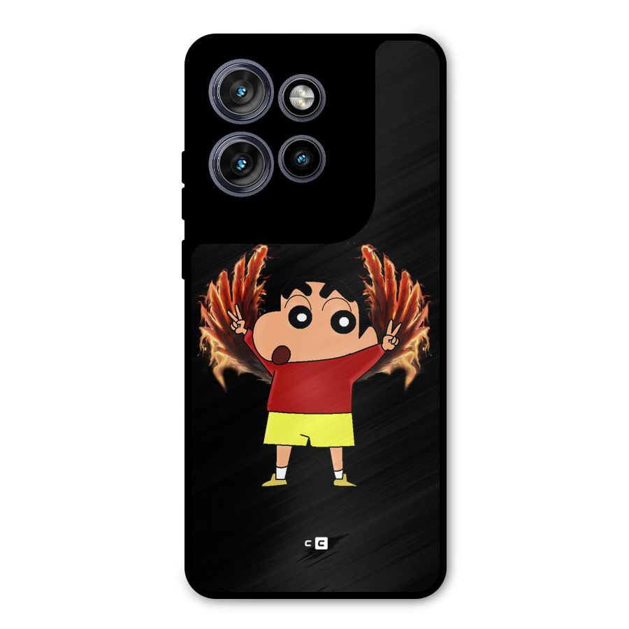 Fire Shinchan Metal Back Case for Motorola Edge 50 Neo