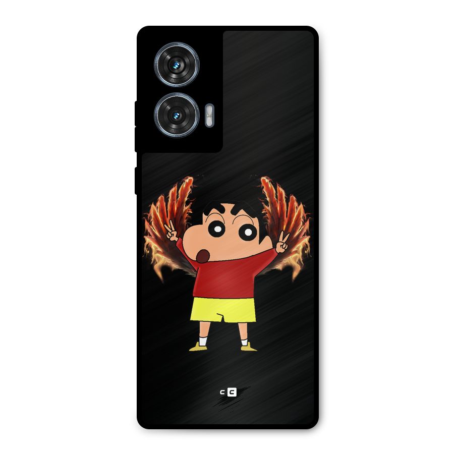 Fire Shinchan Metal Back Case for Motorola G96