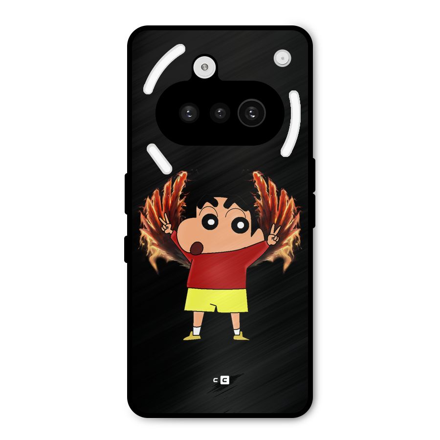 Fire Shinchan Metal Back Case for Nothing Phone 3a