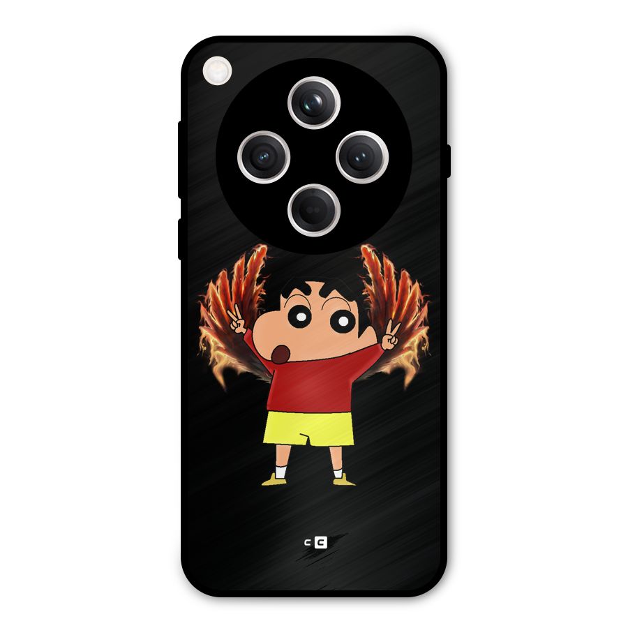 Fire Shinchan Metal Back Case for Oppo Find X8