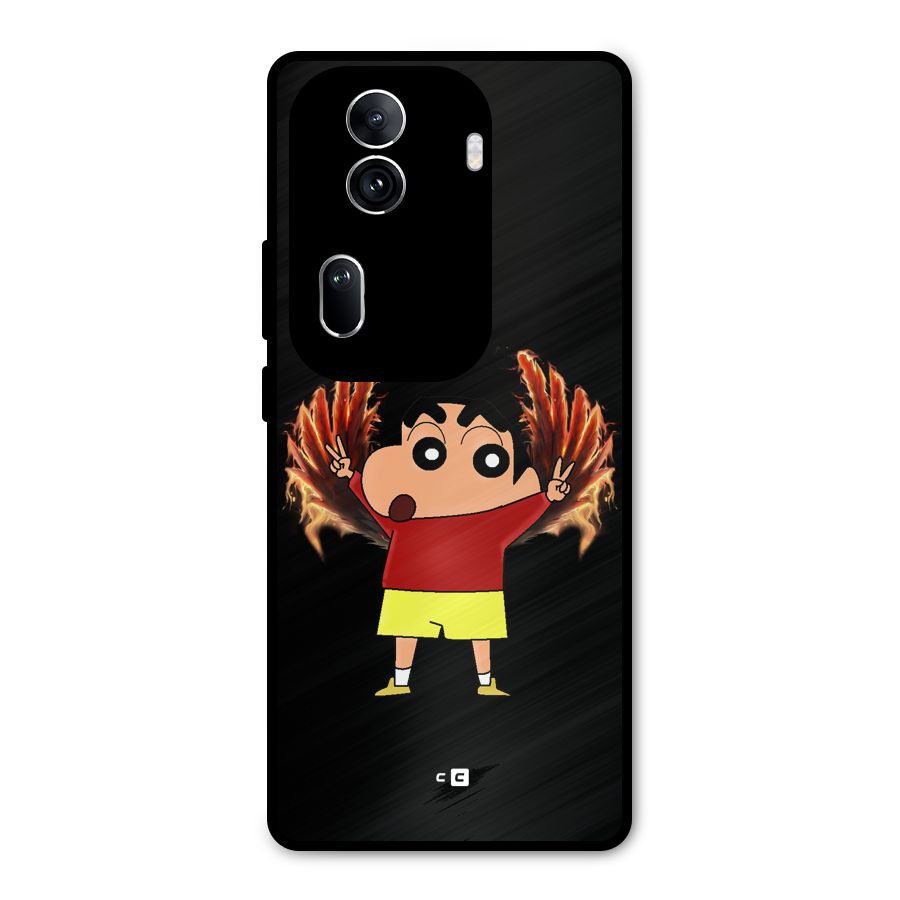 Fire Shinchan Metal Back Case for Oppo Reno11 Pro 5G