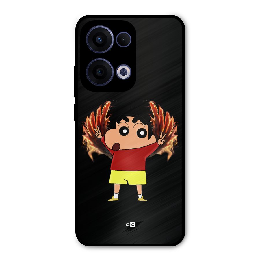 Fire Shinchan Metal Back Case for Oppo Reno13