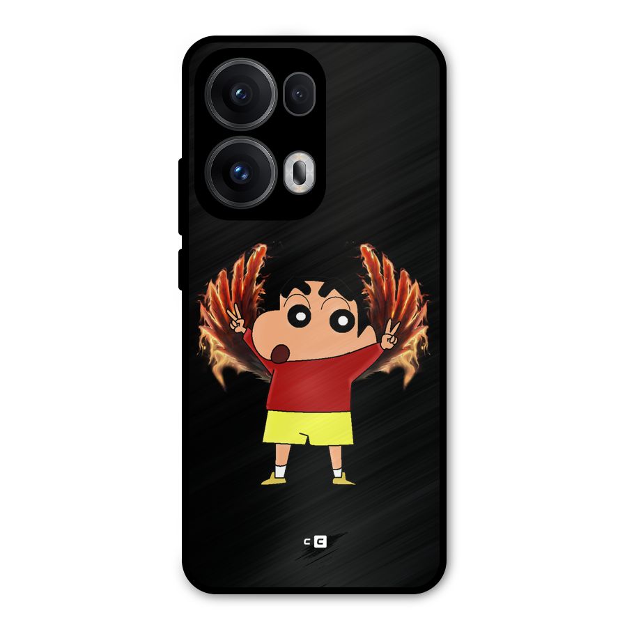 Fire Shinchan Metal Back Case for Oppo Reno13 Pro