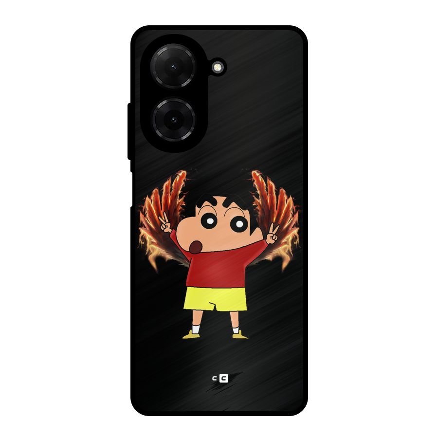 Fire Shinchan Metal Back Case for Poco C71
