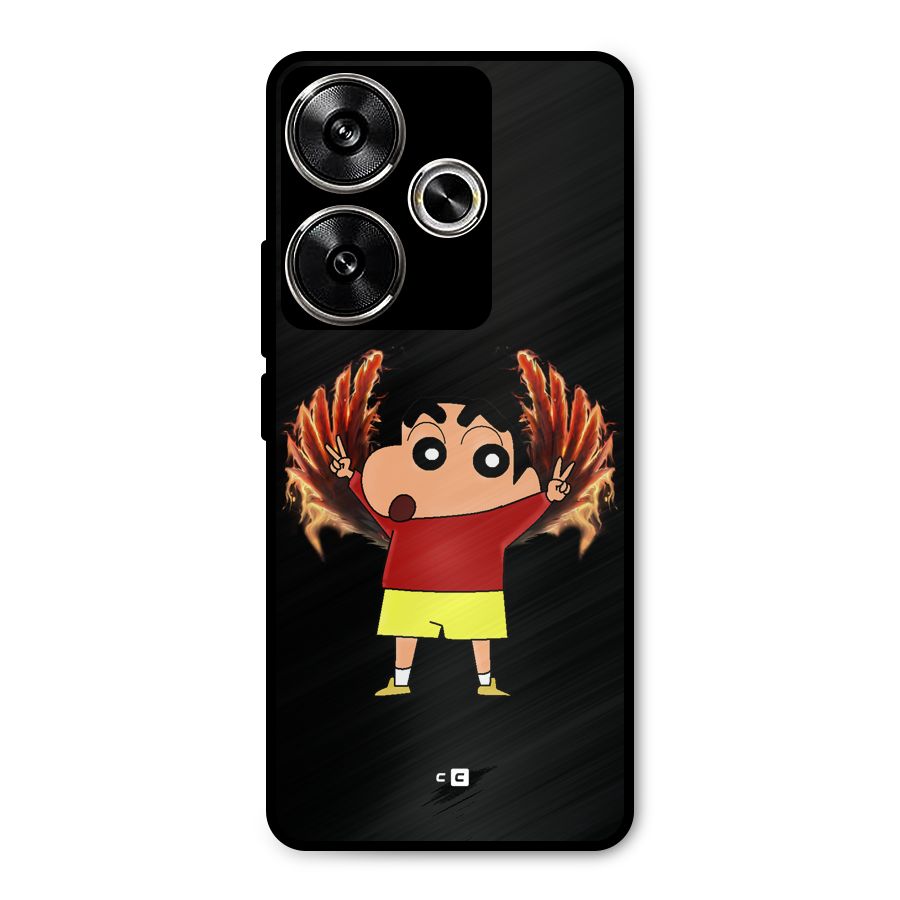 Fire Shinchan Metal Back Case for Poco F6
