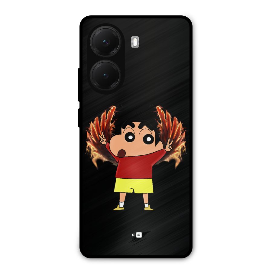 Fire Shinchan Metal Back Case for Poco X7 Pro