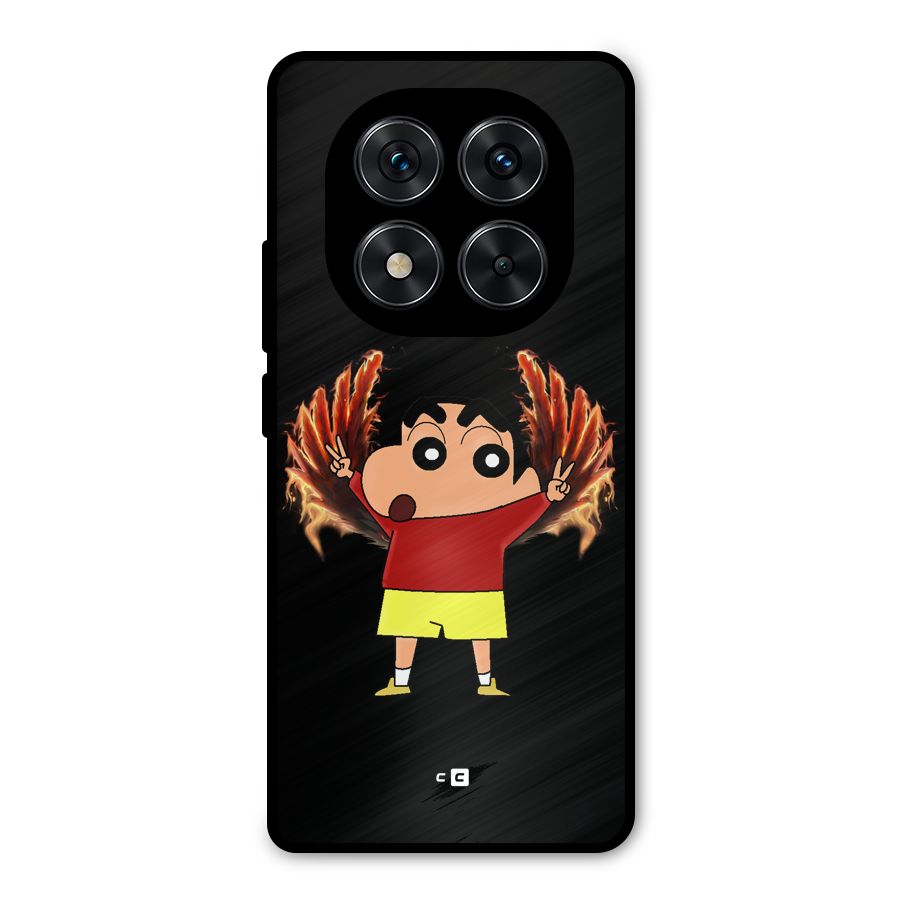Fire Shinchan Metal Back Case for Redmi Note 14 Pro 5G