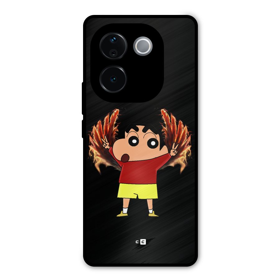 Fire Shinchan Metal Back Case for Vivo T3 Pro