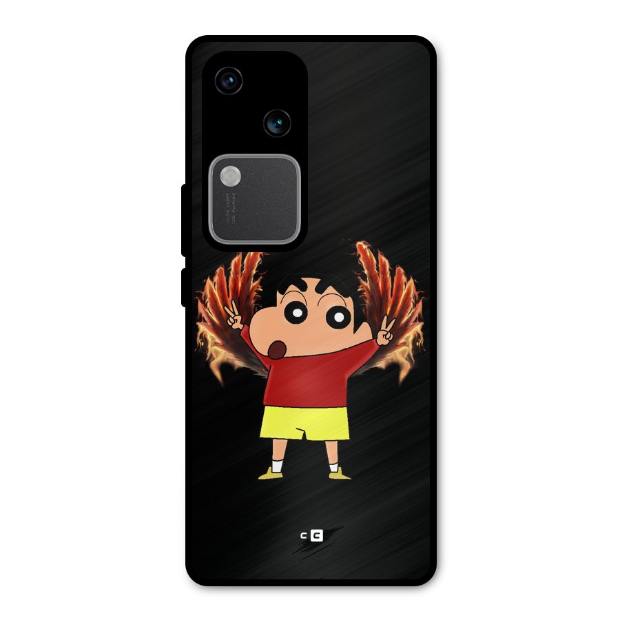 Fire Shinchan Metal Back Case for Vivo V30