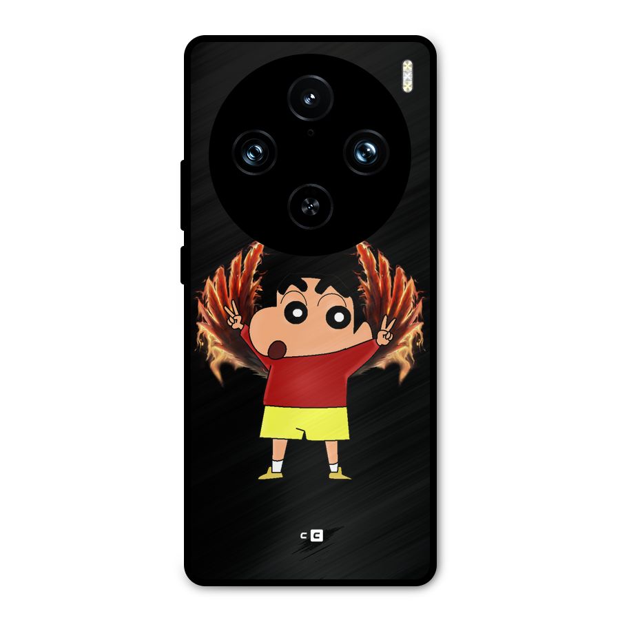 Fire Shinchan Metal Back Case for Vivo X100 Pro