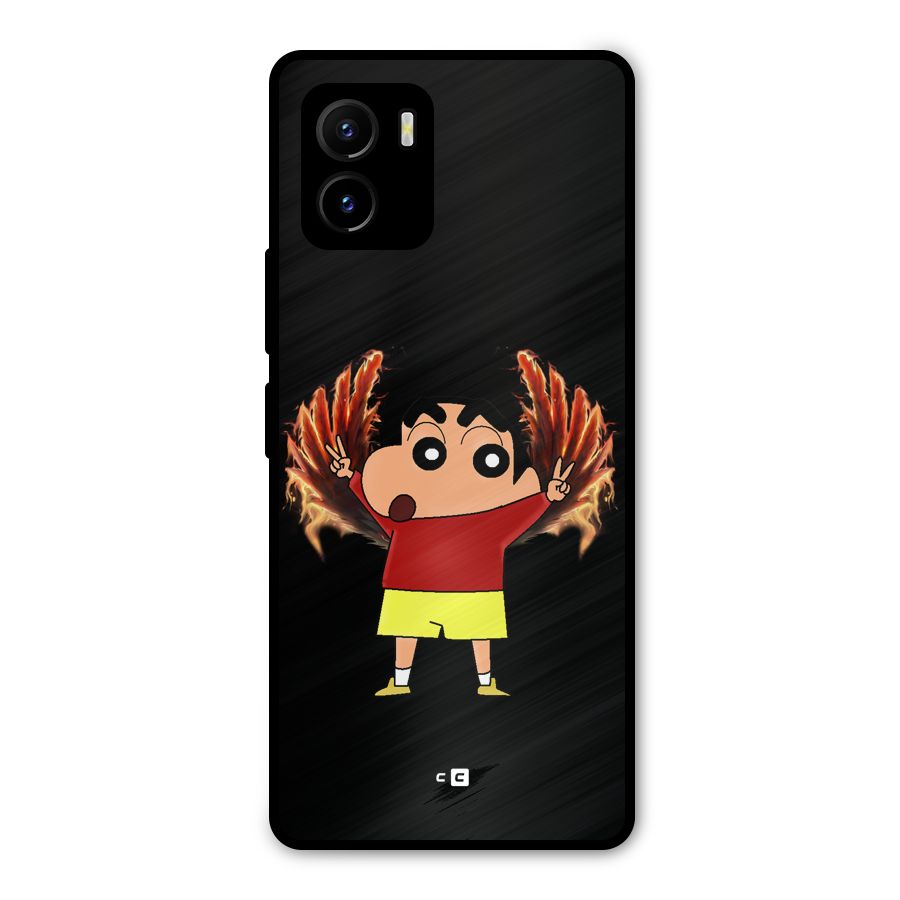 Fire Shinchan Metal Back Case for Vivo Y15s