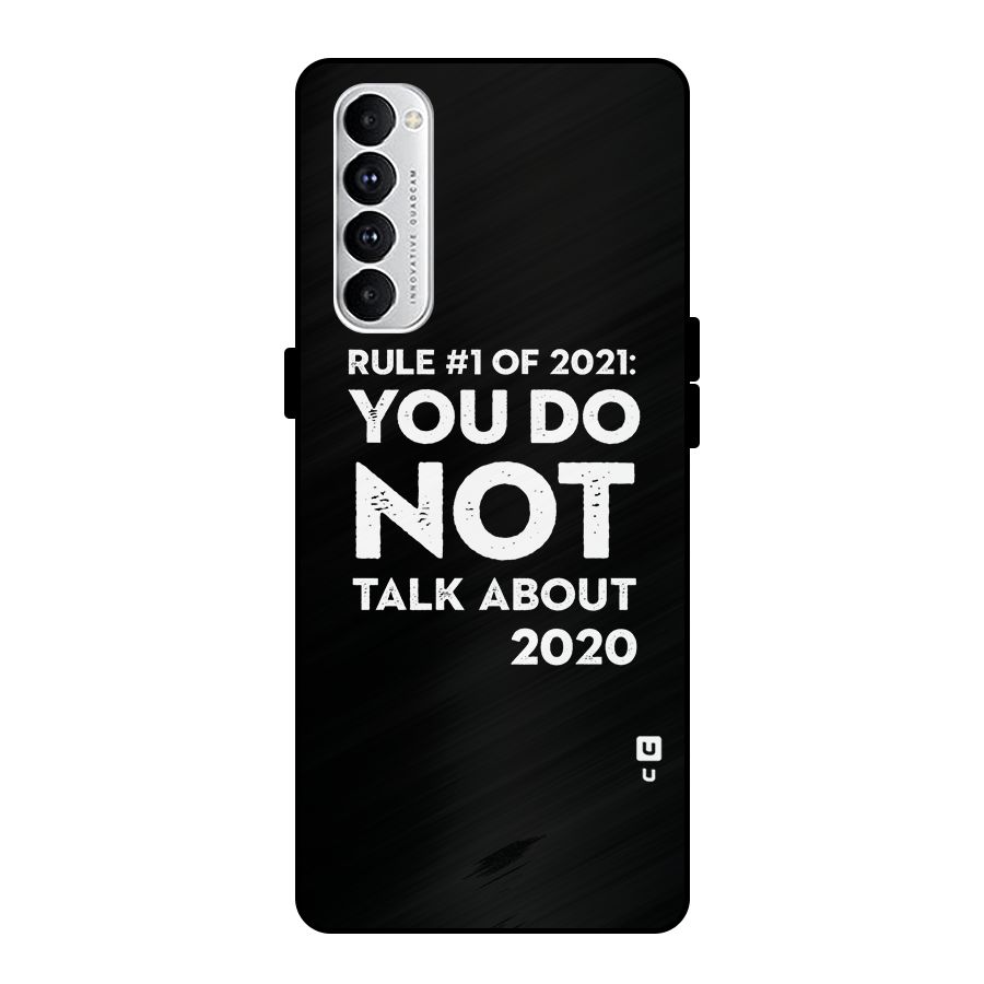 First Rule of 2021 Metal Back Case for Oppo Reno4 Pro
