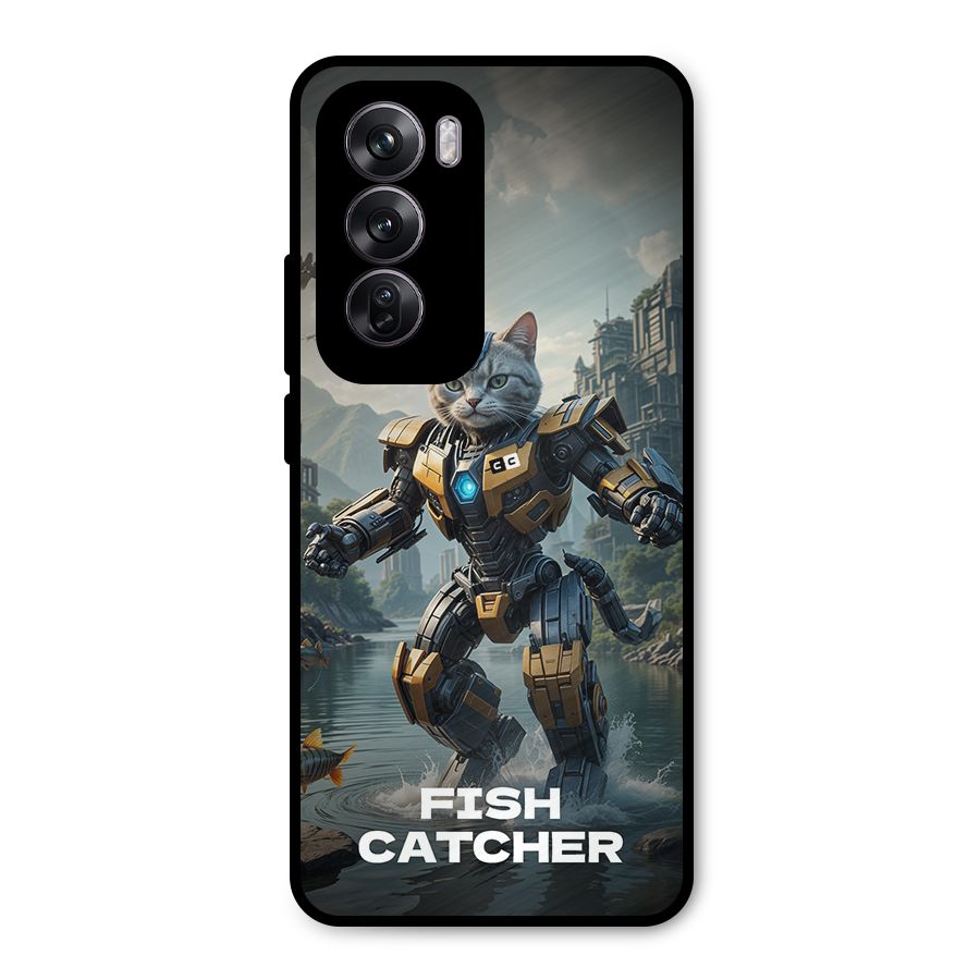 Fish Catcher Metal Back Case for Oppo Reno12 Pro