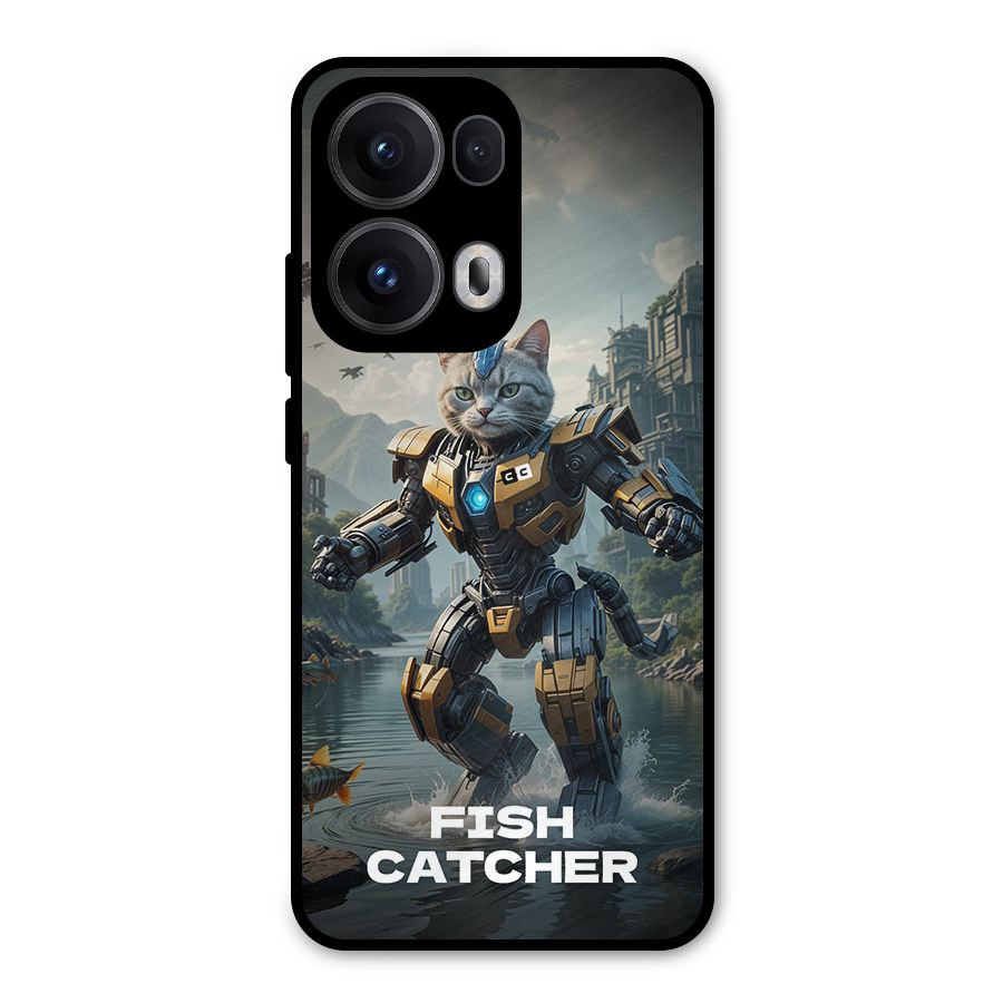 Fish Catcher Metal Back Case for Oppo Reno13 Pro