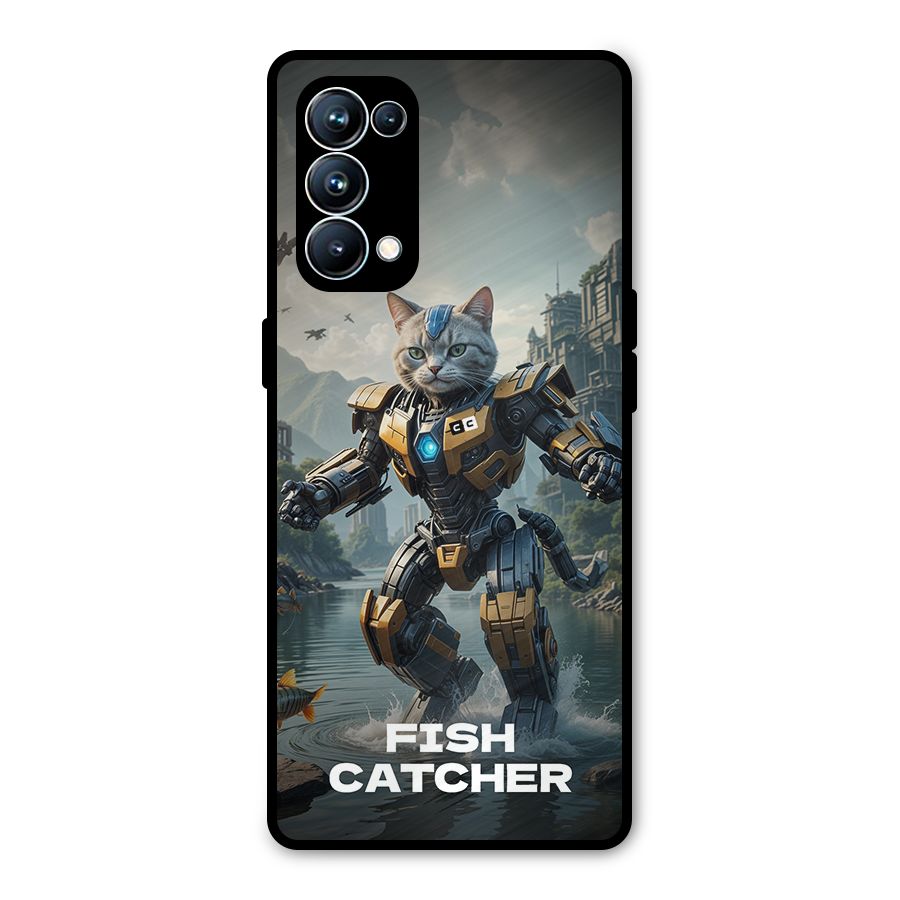 Fish Catcher Metal Back Case for Oppo Reno5 Pro 5G