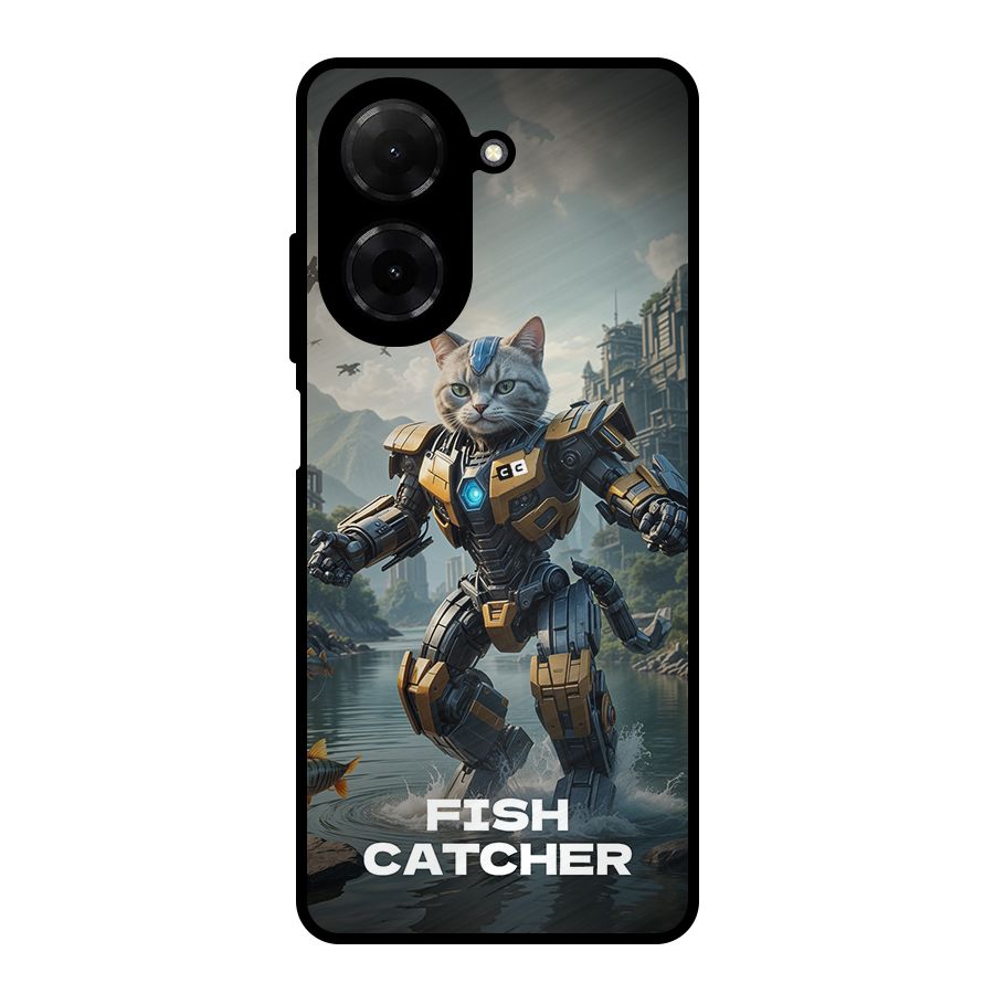 Fish Catcher Metal Back Case for Redmi A5 4G