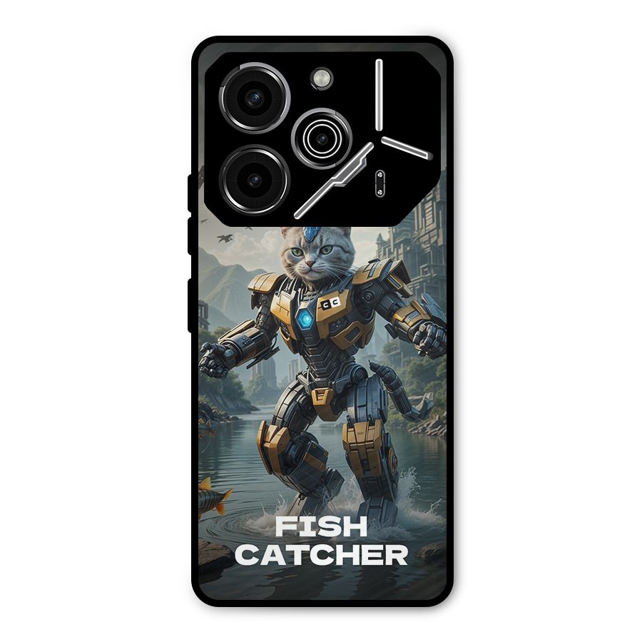 Fish Catcher Metal Back Case for Tecno Pova 6 Pro