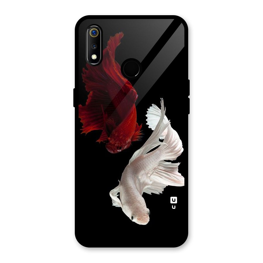 Fish Design Glass Back Case for Realme 3i