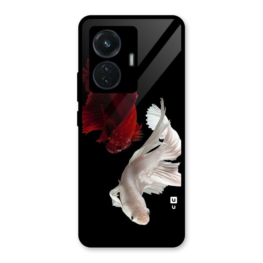 Fish Design Glass Back Case for Vivo T1 44W