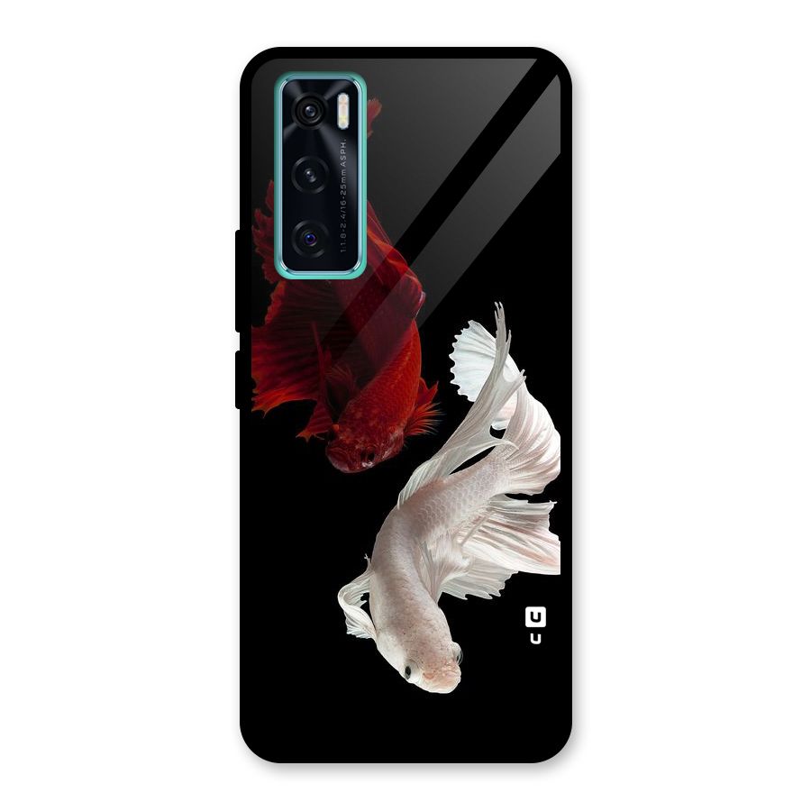 Fish Design Glass Back Case for Vivo V20 SE