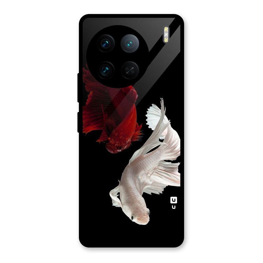 Fish Design Glass Back Case for Vivo X90 Pro