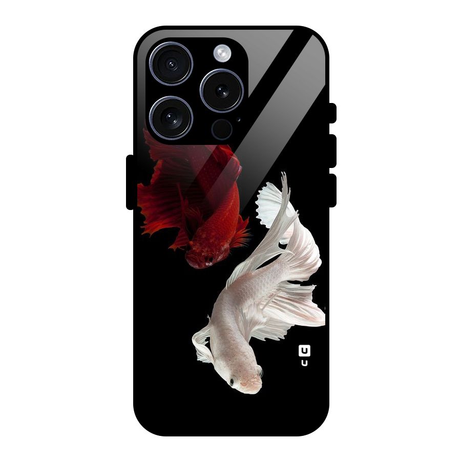 Fish Design Glass Back Case for iPhone 15 Pro