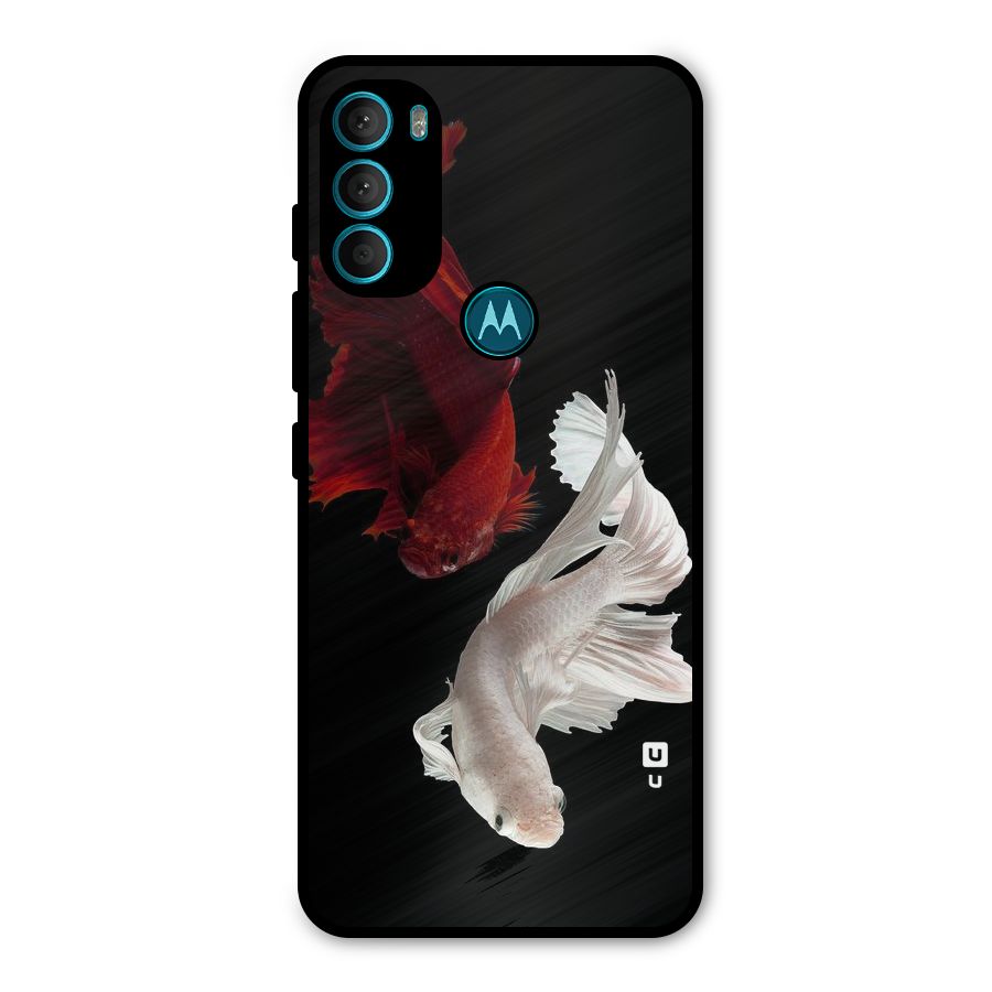 Fish Design Metal Back Case for Moto G71 5G