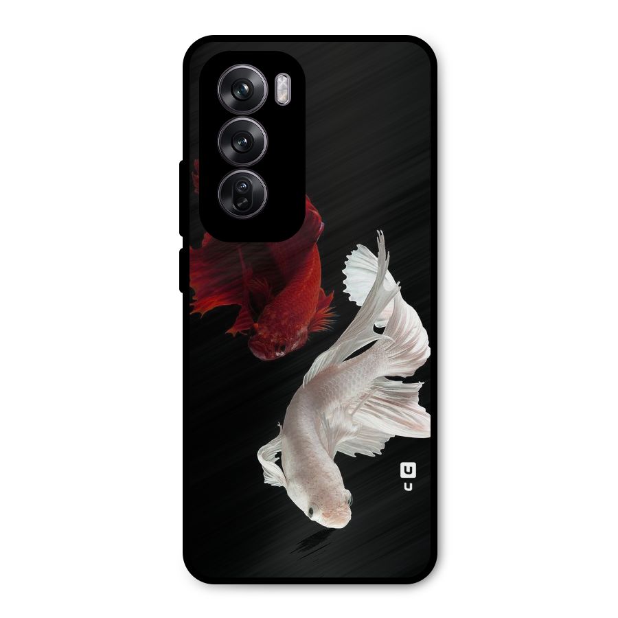 Fish Design Metal Back Case for Oppo Reno12 Pro