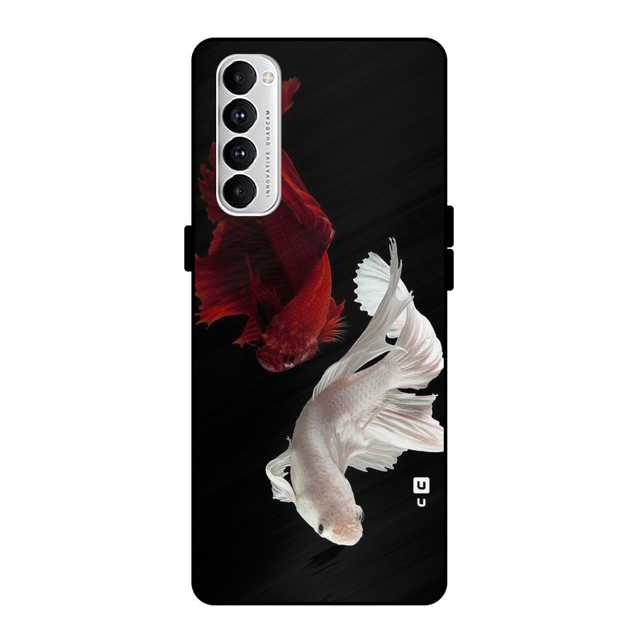Fish Design Metal Back Case for Oppo Reno4 Pro