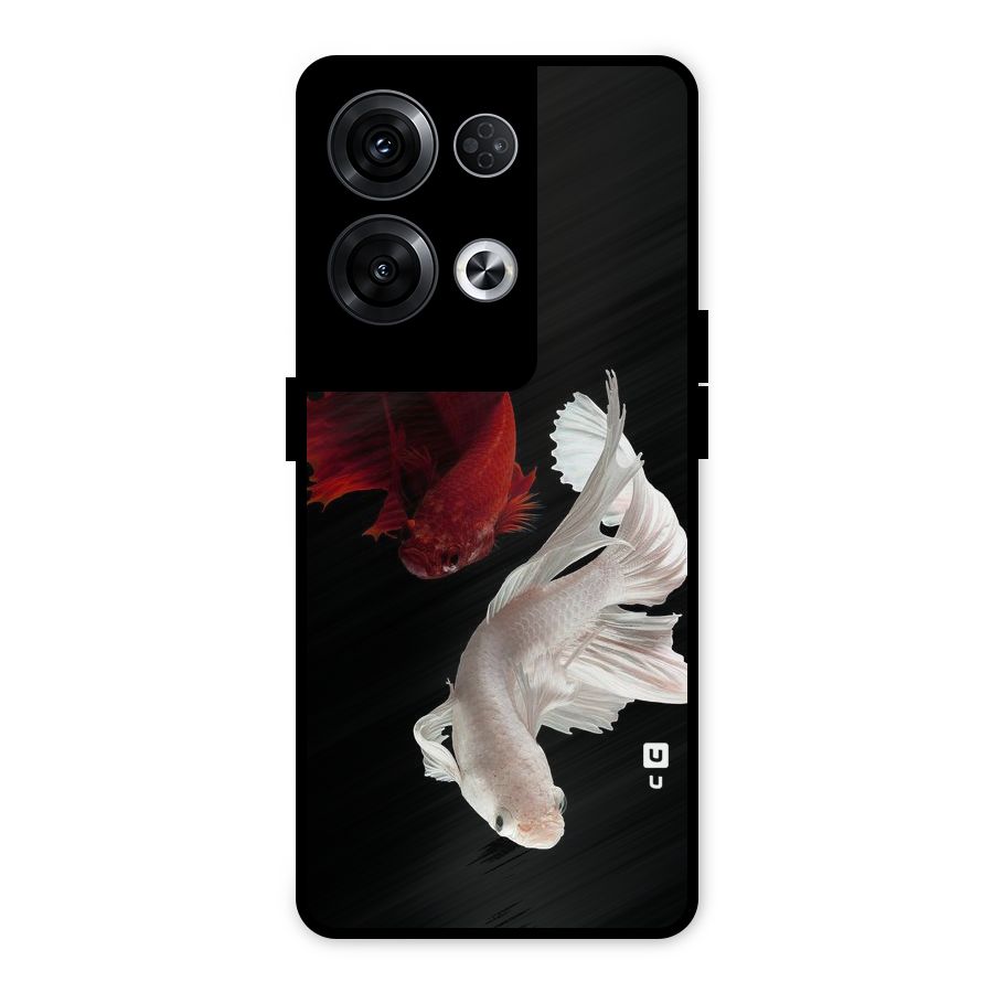Fish Design Metal Back Case for Oppo Reno8 Pro 5G