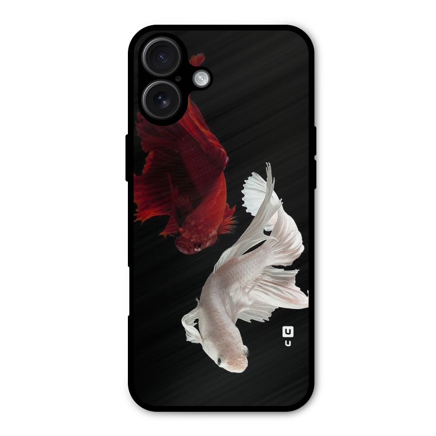 Fish Design Metal Back Case for iPhone 16 Plus