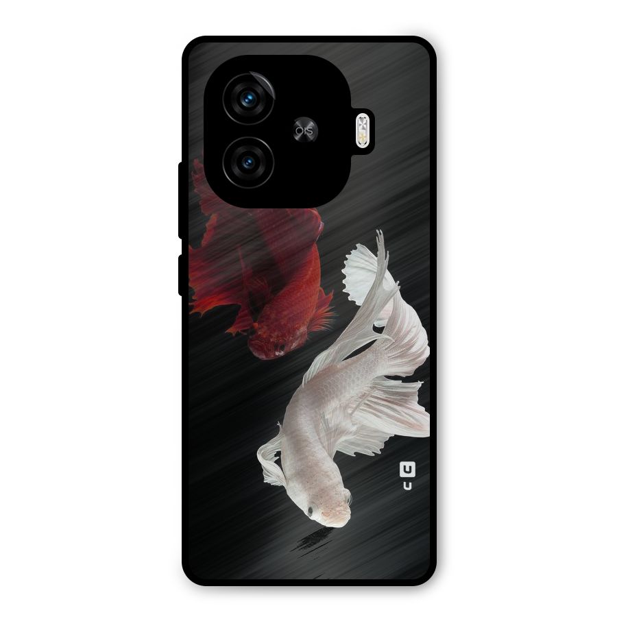 Fish Design Metal Back Case for iQOO Z9 Turbo