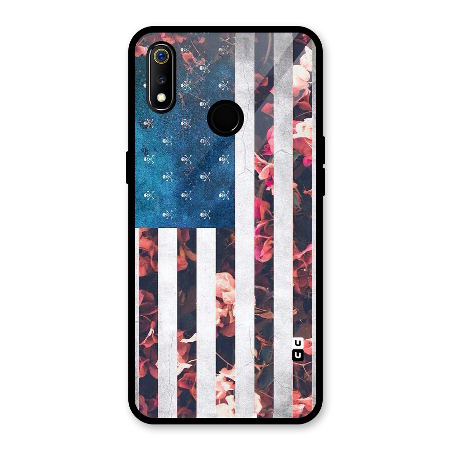 Flag Stripes Glass Back Case for Realme 3i