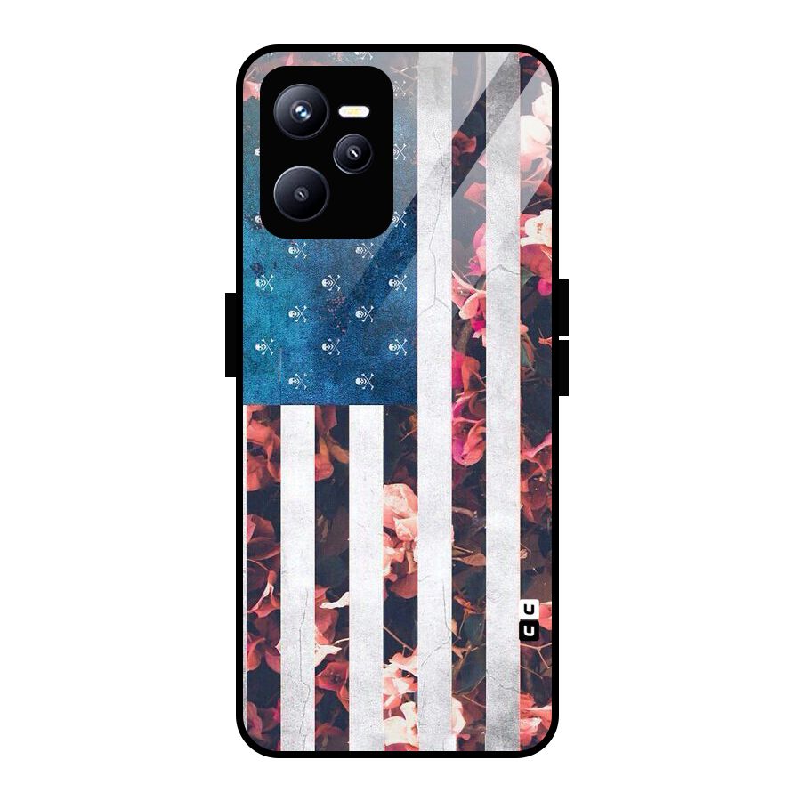 Flag Stripes Glass Back Case for Realme C35