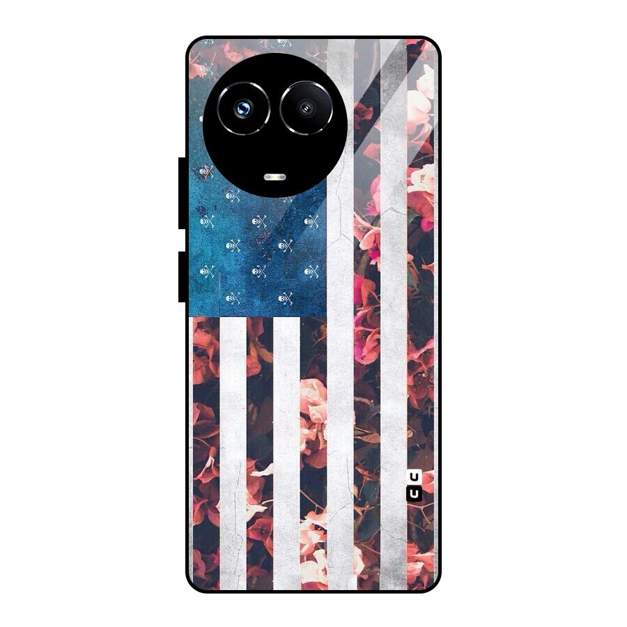 Flag Stripes Glass Back Case for Realme Narzo 60X