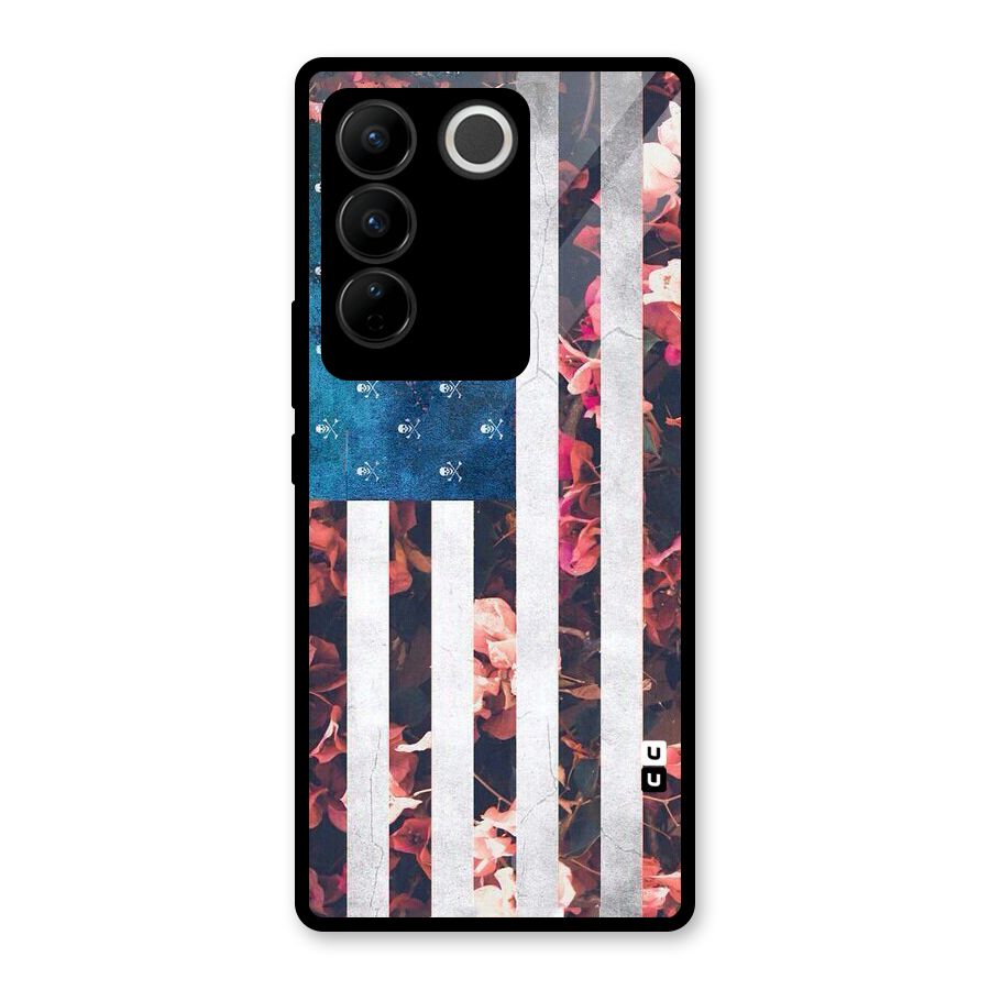 Flag Stripes Glass Back Case for Vivo V27