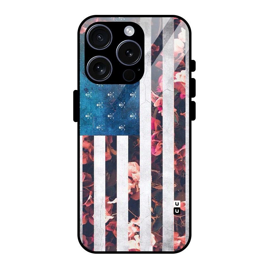 Flag Stripes Glass Back Case for iPhone 15 Pro