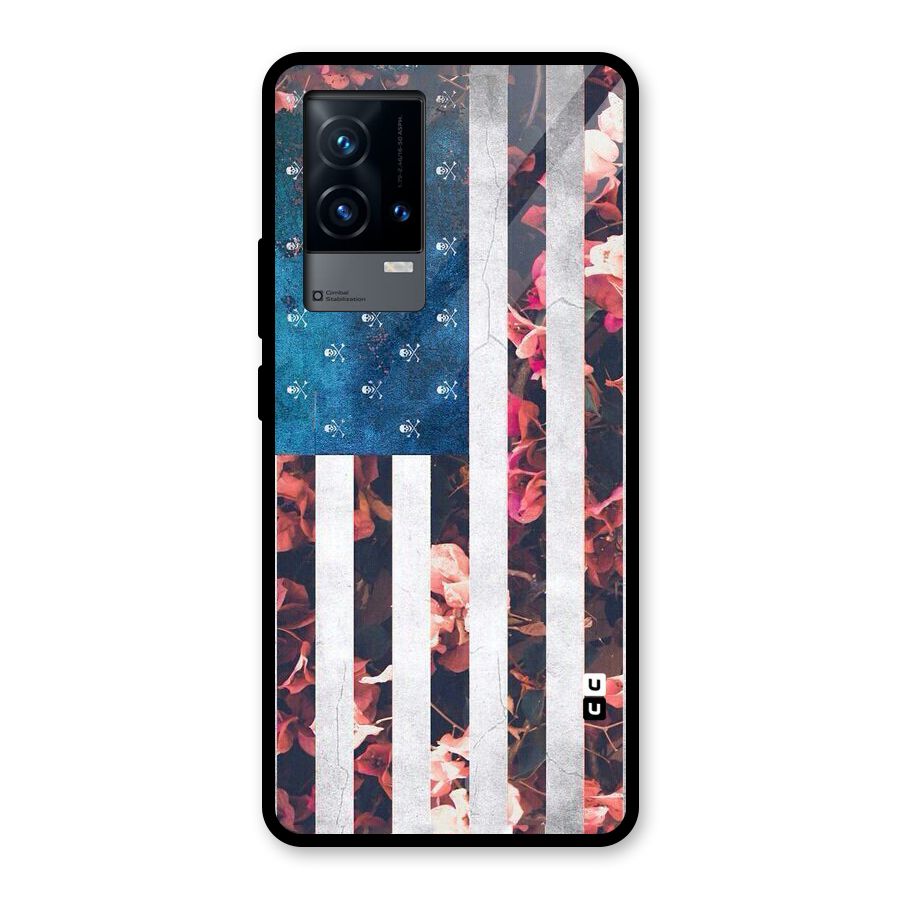 Flag Stripes Glass Back Case for iQOO 9 5G