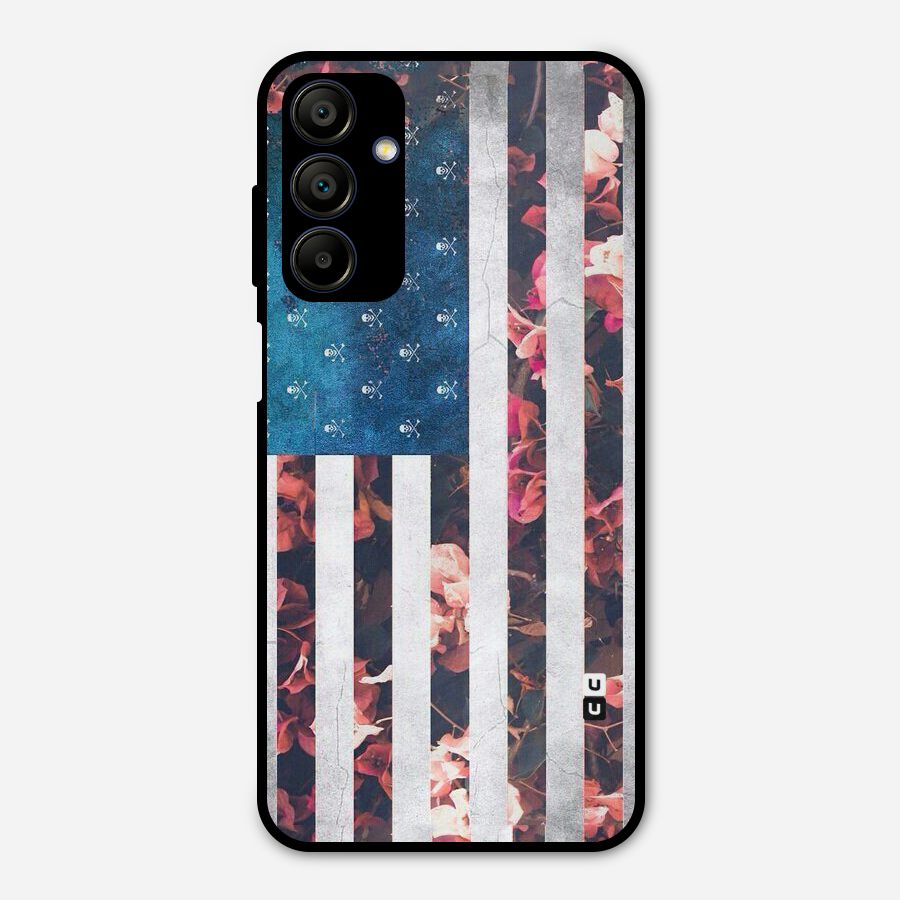 Flag Stripes Metal Back Case for Galaxy A15 5G