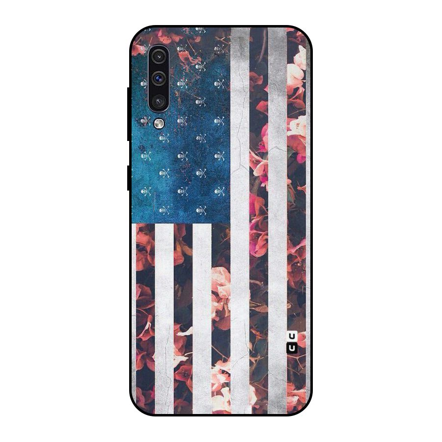 Flag Stripes Metal Back Case for Galaxy A50s