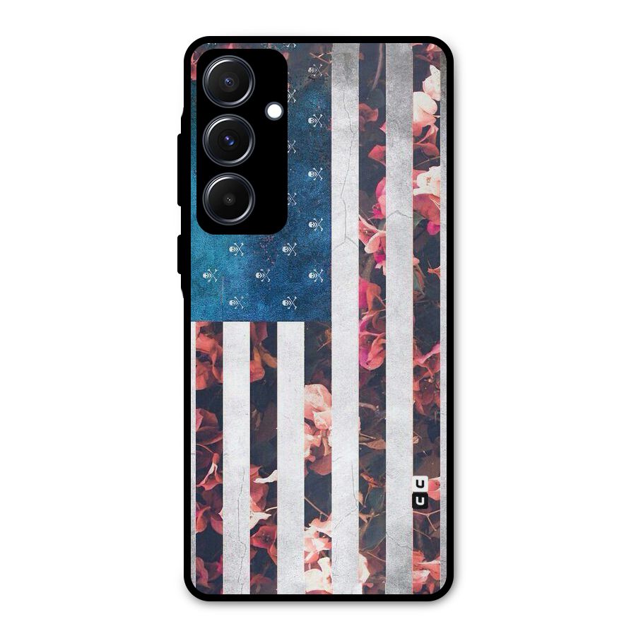 Flag Stripes Metal Back Case for Galaxy A55