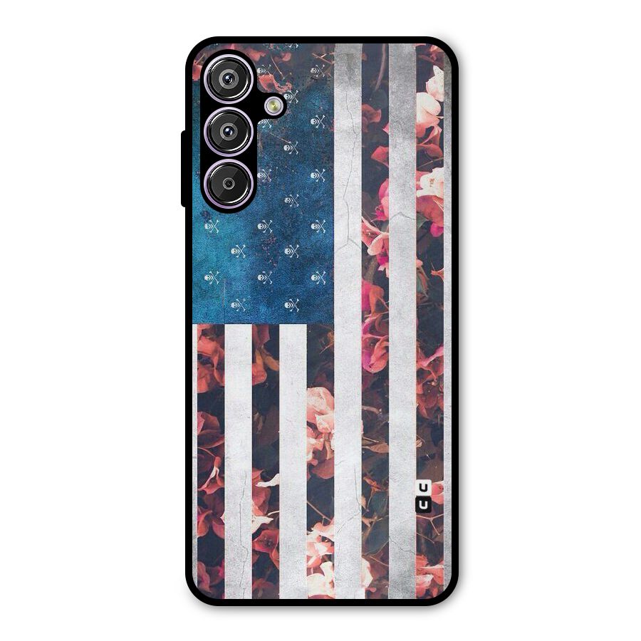 Flag Stripes Metal Back Case for Galaxy F15