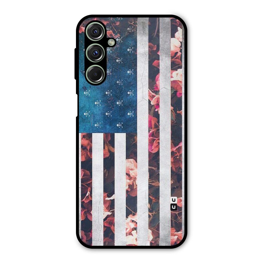 Flag Stripes Metal Back Case for Galaxy F34