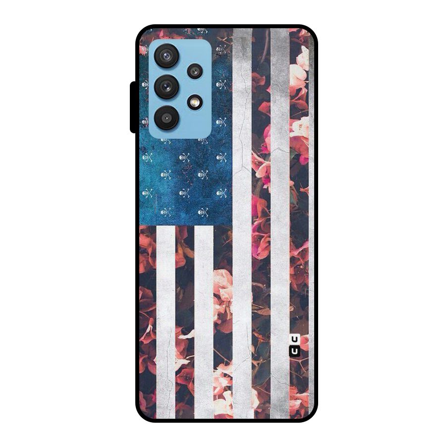 Flag Stripes Metal Back Case for Galaxy M32 5G